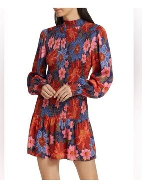 NWT FARM RIO Garden Smocked Mini Dress